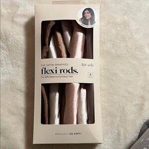 Kitsch Satin-Wrapped Flexi Rods in Brown, Cream, and Pink